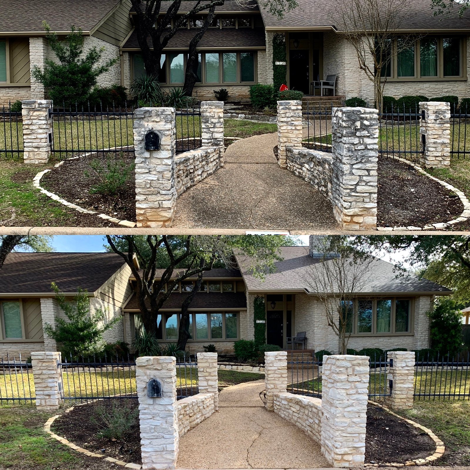 Stone entranceway cleaning – before and after results